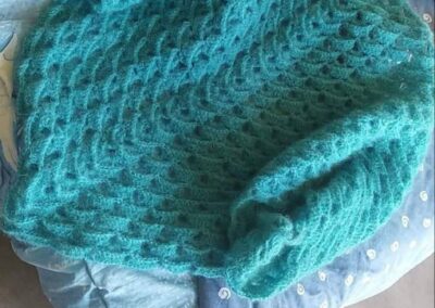 châle au crochet en laine mohair