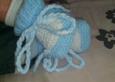 chaussons fait main tricot laine en aiguille 3